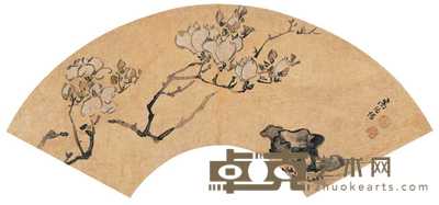 高阳 花卉 扇面 19×58cm